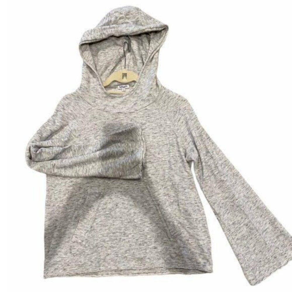 Splendid Flare Sleeve Hooded Sweatshirt Grey Size Small